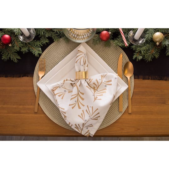 DII® Metallic Holly Leaves Napkins, 6ct.